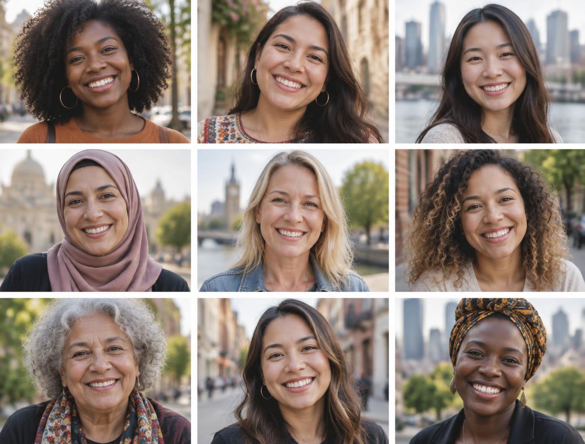 Portraits of women of many ages and cultures served by Kingdom Women Foundation